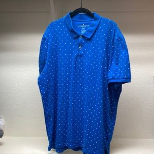 AMERICAN EAGLE Men’s Blue Polka Dot Polo